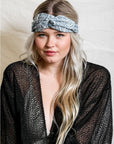 Paisley Boho Head Wrap Hats & Hair Blue Gray