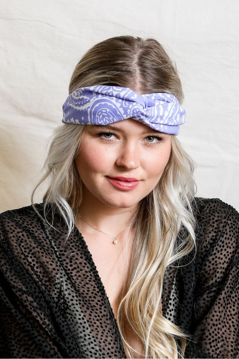 Paisley Boho Head Wrap Hats &amp; Hair Lavender