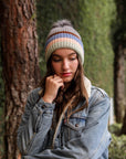 Pastel Stripe Knit Pom Beanie Hats & Hair