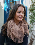 Pointelle Fringe Infinity Scarves