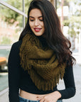 Pointelle Fringe Infinity Scarves