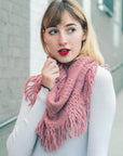 Pointelle Fringe Infinity Scarves