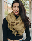 Pointelle Fringe Infinity Scarves