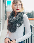 Pointelle Fringe Infinity Scarves