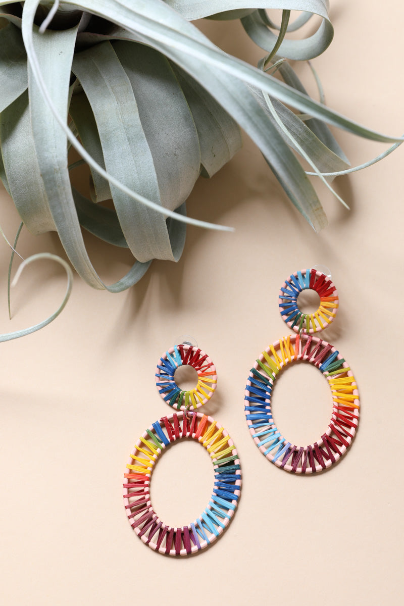 Raffia Hoop Statement Earrings Accessories