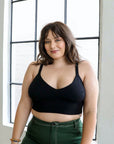 Rib Knit Lounge Brami Bralette XL/2XL / Black