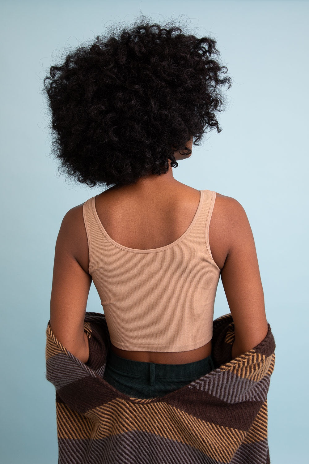 Ribbed Hook Eye Brami Bralette Mocha