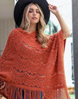 Scallop Lace Knit Poncho Ponchos