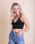 Seamless Padded Textured Brami Bralette XS/S / Black