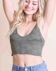 Seamless Padded Textured Brami Bralette XS/S / Olive