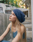 Slouch Waffle Knit Beanie Beanies Blue