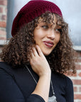 Slouch Waffle Knit Beanie Beanies Burgundy