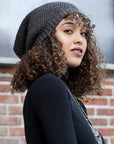 Slouch Waffle Knit Beanie Beanies Gray