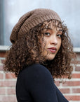 Slouch Waffle Knit Beanie Beanies Mocha