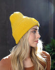 Smiley Face Ribbed Beanie Beanies