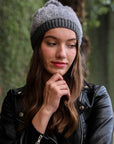 Soft Furry Pom Knit Beanie Hats & Hair Charcoal