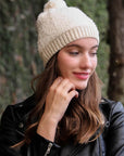 Soft Furry Pom Knit Beanie Hats & Hair Ivory