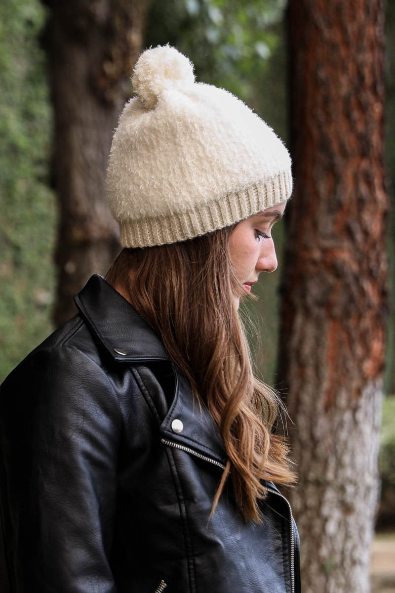 Soft Furry Pom Knit Beanie Hats &amp; Hair