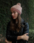 Soft Furry Pom Knit Beanie Hats & Hair Rose