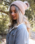 Soft Mohair Pom Beanie Hats & Hair Rose