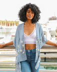 Spring Daisy Kimono Chambray