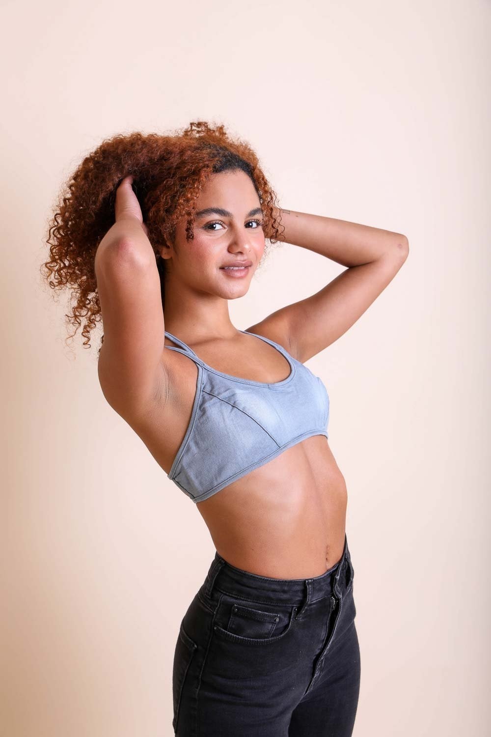 Stone Washed Denim Bralette