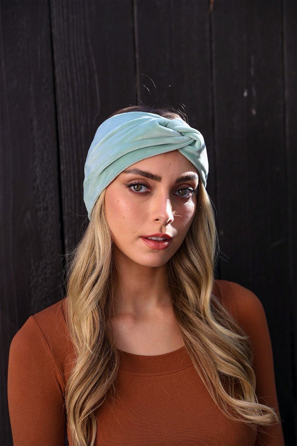 Stretchy soft twisted sage headbands for everyday comfort.