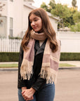 Striped Woven Tassel Scarf Scarves