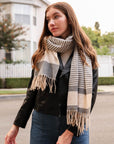 Striped Woven Tassel Scarf Scarves