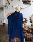 Frayed Trim Kimono Ponchos