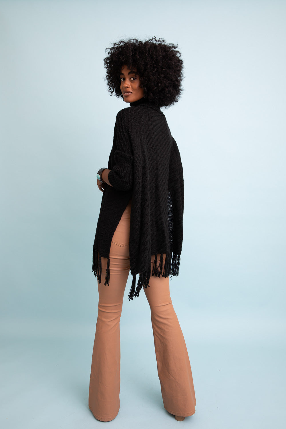 Sweater Weather Roll-Neck Poncho Ponchos