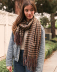 Tartan Woven Tassel Scarf Scarves