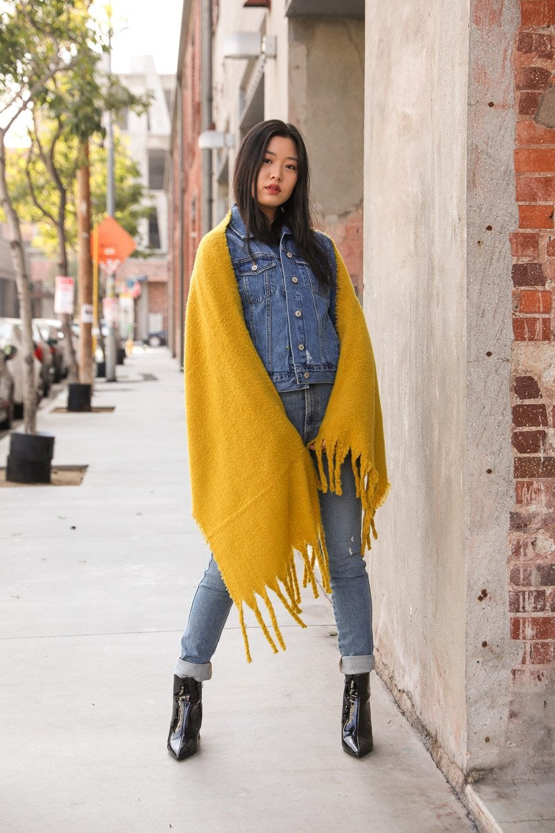 Tassel Trim Blanket Scarf Scarves