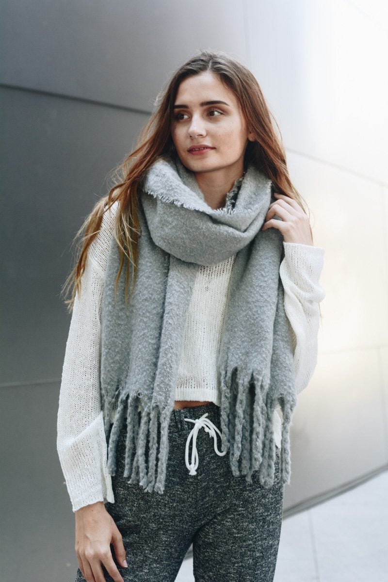 Tassel Trim Blanket Scarf Scarves