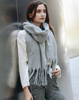 Tassel Trim Blanket Scarf Scarves