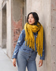 Tassel Trim Blanket Scarf Scarves