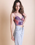 Tie Dye Mesh Keyhole Brami Bralette