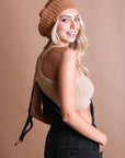 Boucle Rib Knit Beret Hats & Hair Camel