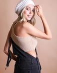 Boucle Rib Knit Beret Hats & Hair Ivory