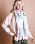 Ultra-Soft Boucle Tassel Scarf Scarves Blue