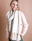 Ultra-Soft Boucle Tassel Scarf Scarves Ivory