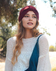 Ultra Soft Mohair Headband Hats & Hair Burgundy