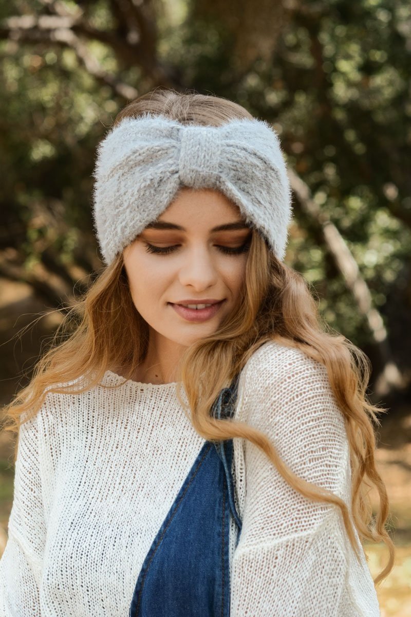 Ultra Soft Mohair Headband Hats &amp; Hair Gray