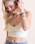 V-Cut Textured Brami Bralette XS/S / Ivory