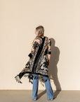 Velvet Mesh Tapestry Kimono Ponchos