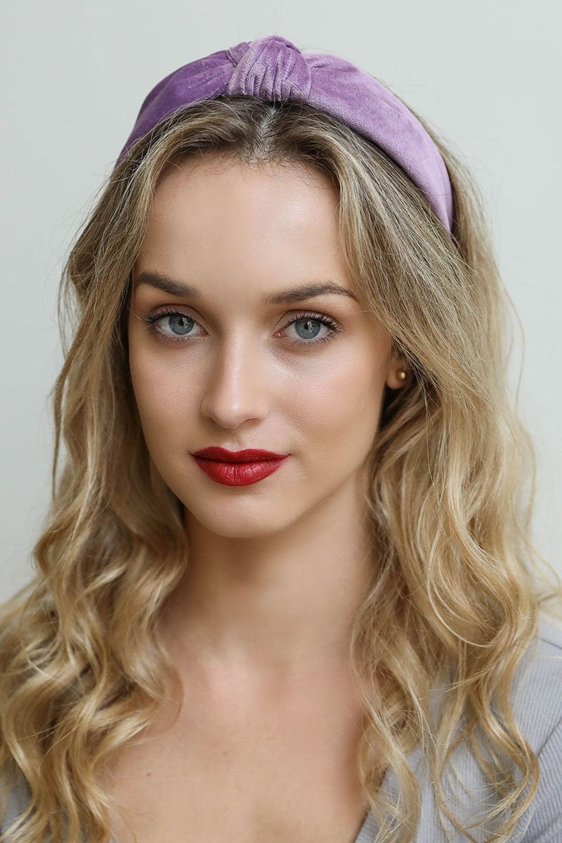 Velvet Twist Knot Headband Hats & Hair Lilac