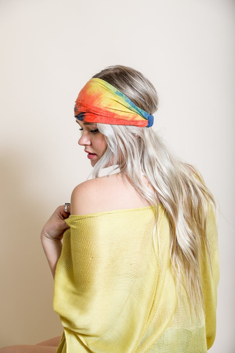 Wide Tie-Dye Headband Hats & Hair