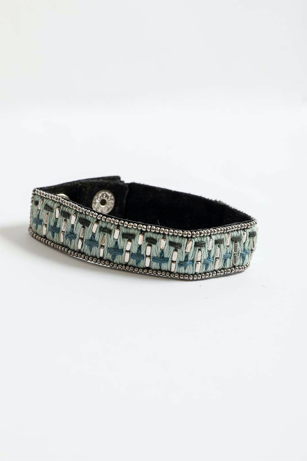 Woven Velvet Snap Bracelet Jewelry