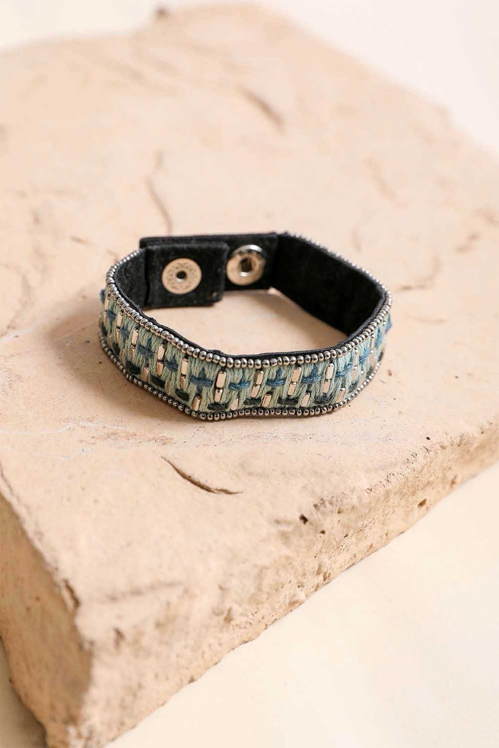 Woven Velvet Snap Bracelet Jewelry